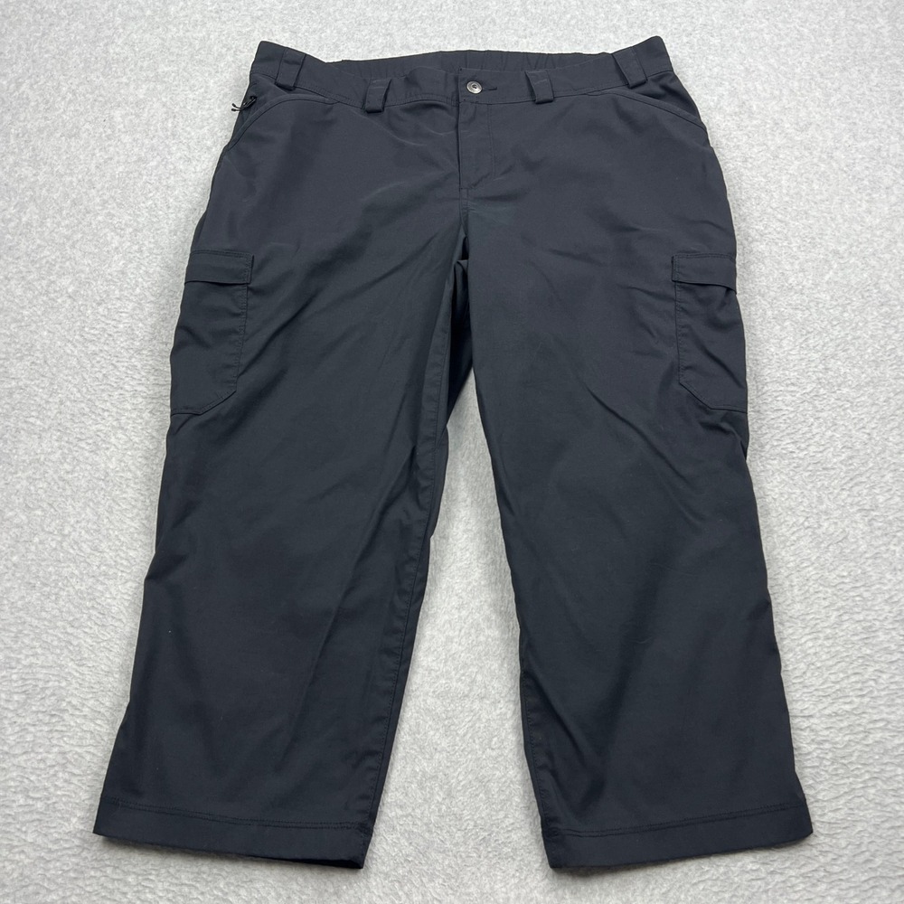 Duluth Dry on the Fly Capri Pants Women 18 Black Cargo Stretch Hiking‎ Outdoor